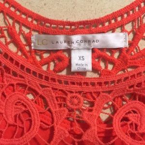 Lauren Conrad crochet orange dress